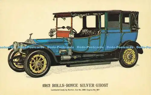 R573073 1912 Rolls Royce Silver Ghost Landaulet Karosserie Barker Car No 2069 Motor N