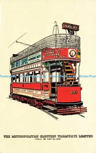 R575052 Metropolitan Electric Tramways Limited Type C1 1908 Fleet Nos 192 211 Tr