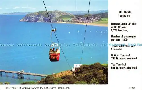 R575745 Gt Orme Kabinenlift Kabinenlift mit Blick auf Little Orme Llandudno Denn