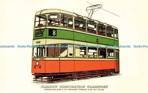 R575759 Glasgow Corporation Transport Coronation Mark II oder Cunarder Tramcar Nos