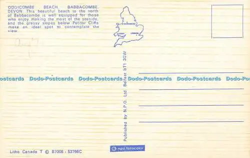 R575809 Oddicombe Beach Babbacombe Devon Litho Canada N P O Belfast