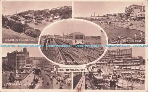 R732596 Southend on Sea The Pier Railway J Salmon Sevenoaks 1955 Multi View