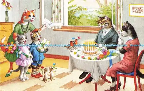 R732968 Katzen Geburtstag Alfred Mainzer Long Island City N Y Alma