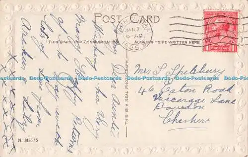 R732986 A Bright I Wish What Birthday Good Flowers Rose RP PM Birmingham 1929