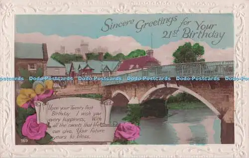 R732989 Aufrichtige Grüße zum 21. Geburtstag Bridge City RP