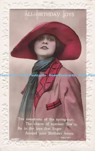 R733101 All Birthday Joys Woman In Red Hat RP