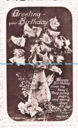 R733124 Greeting Your Birthday Flowers The Windsor Series RP 1937