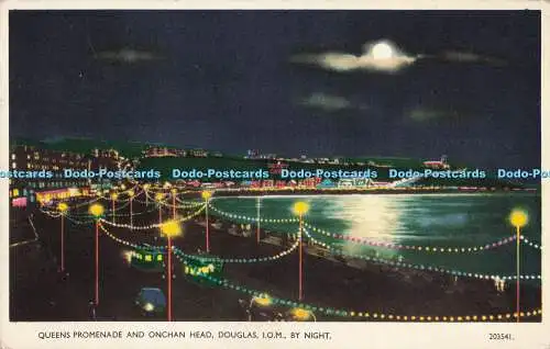 R733324 I O M Douglas Queens Promenade and Onchan Head By Night Valchr