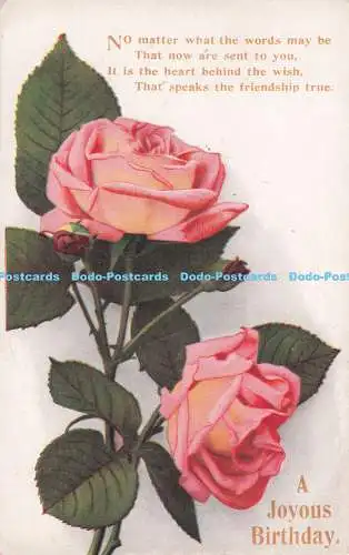 R733555 A Joyous Birthday Pink Rose P F A P Serie B 29