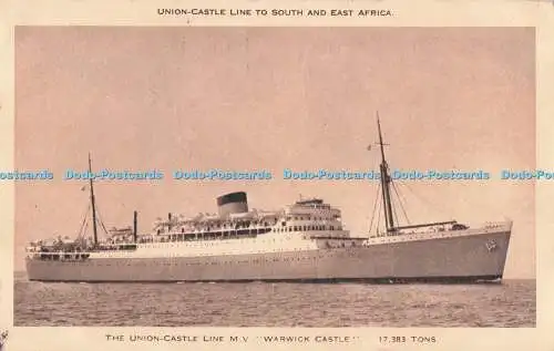 R733774 Union Castle Line to South and East Africa The Union Castle Line M V War