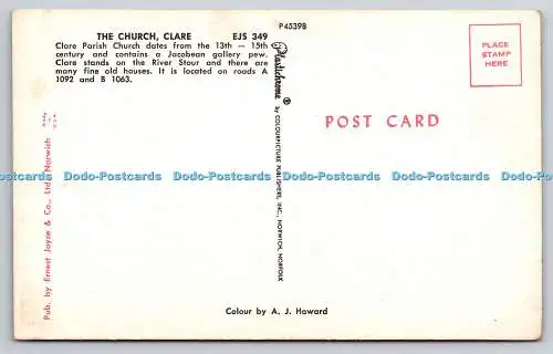 R734017 Clare The Church Ernest Joyce Norwich Plastichrome von Colourpicture A J