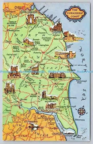 R734529 The Yorkshire Coast Map J Salmon Sevenoaks Eng