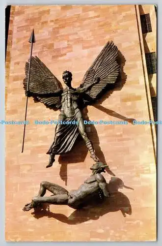 R735155 Coventry Cathedral Epstein Bronze Statue of St Michael and the Devil Jar