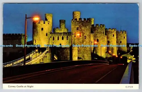 R735544 Conway Castle at Night E T W Dennis Scarborough PM Colwyn Bay Clwyd