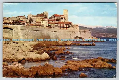 R735605 Antibes A M Les Vieux Remparts Au Fond La Chaine des Alpes Enneigees A D