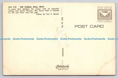 R736068 Rhyl The Floral Hall Plastichrome von Colourpicture Eric F Baxter