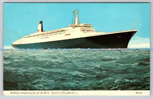 R736098 Künstlerimpression von R M S Queen Elizabeth 2 Harvey Barton