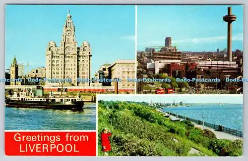 R736245 Grüße aus Liverpool Royal Liver Building E T W Dennis Mehrfachansicht