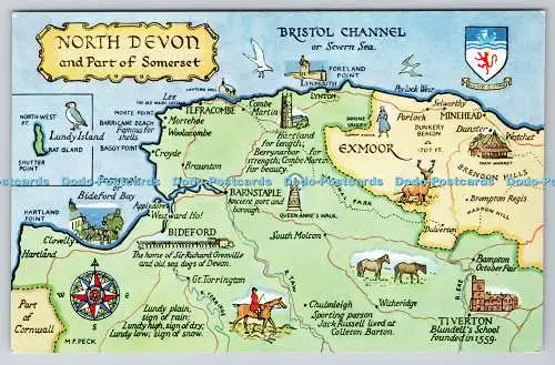 R736362 North Devon and Part of Somerset Map J Salmon Sevenoaks Eng