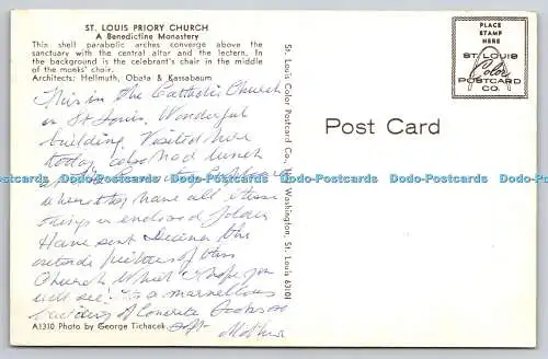 R736394 St Louis Priory Church A Benediktinerkloster St Louis Farbpostkarte G
