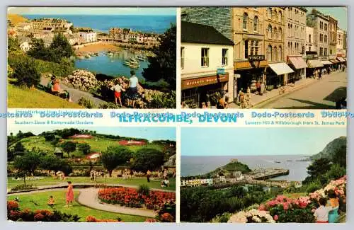 R736571 Ilfracombe Devon High Street Inner Harbour vom St James Park Taw Valley