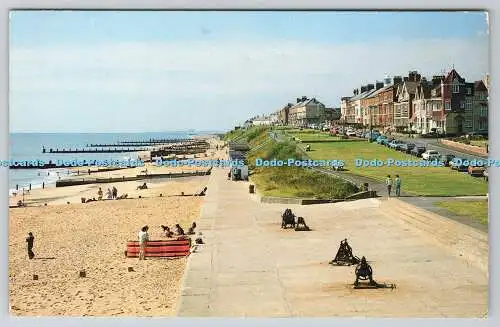 R736760 Southwold Promenade and Beach F W Pawsey Ipswich eine künstlerische Karte