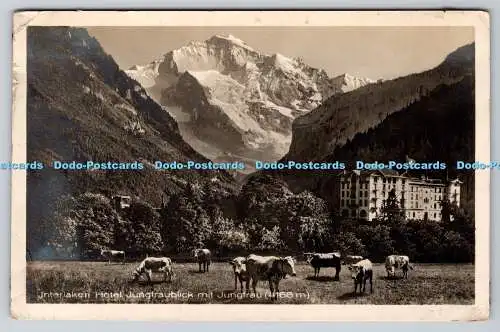 R737109 Interlaken Hotel Jungfraublick mit Jungfrau 4166m Fotoglob 1929