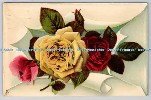 R737503 Roses Raphael Tuck and Sons Gem Glosso Series No 4149