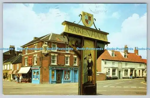 R737746 Norfolk Fakenham Norwich Street The Town Sign Paper Klip and R W Newman