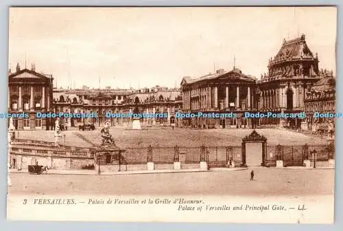 R737839 Schloss Versailles und Haupttor LL 3 Levy Fils et Cie