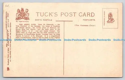 R737985 Bury St EdmundsAbbey Gate Raphael Tuck and Sons Rapholette Postkarte 8081