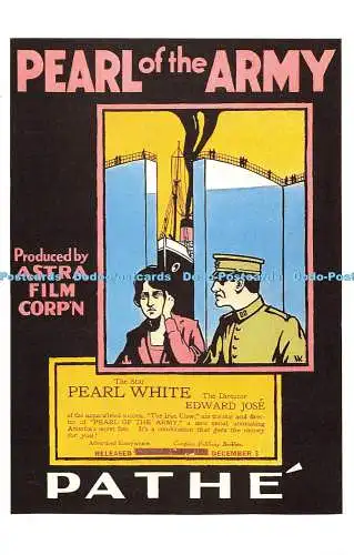 R576593 Pearl of Army Astra Film Corpn Pearl White Pathe Dalkeith Poster Karte P1