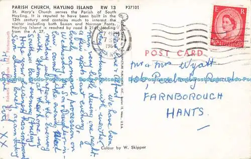 R576761 Parish Church Hayling Island Roberts and Wrate W Skipper Plastichrome Co