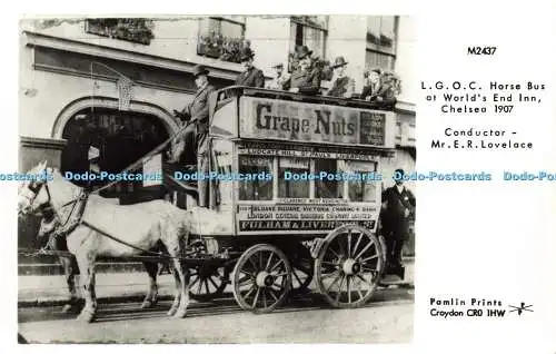 R576862 M2437 L G O C Pferdebus im Worlds End Inn Chelsea 1907 Mr E R Lovelace P