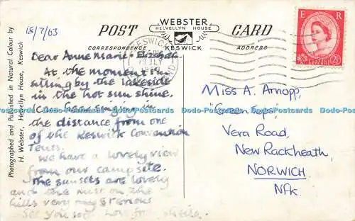 R576886 H W Friars Crag and Causey Pike Derwentwater LK8A H Webster Helvellyn Ho