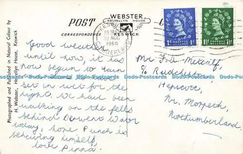 R577295 H W Derwentwater from Friars Crag LK 309 H Webster Helvellyn House 1960