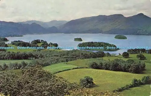 R578109 Derwentwater from Castle Head English Lakes J Salmon Cameracolour 1965