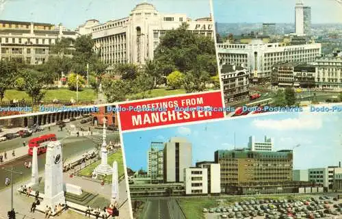 R580277 Grüße vom Manchester Piccadilly Circus St Peter Square E T W Dennis