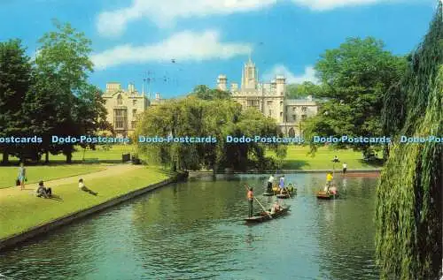 R578167 Cambridge St John College from Trinity Bridge 1971