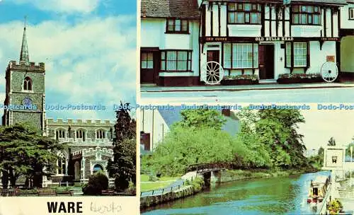 R582551 Ware St Mary Church River Lea Old Bulls Head Kingsley Multi View 1985