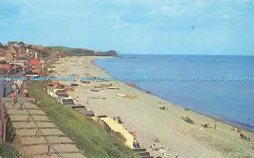 R578241 The Beach Looking East Budleigh Salterton Plastichrome C J Nicholas A I