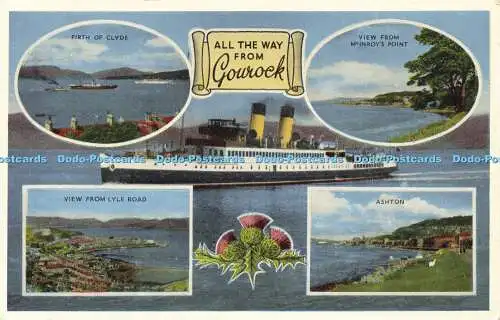 R582653 Den ganzen Weg vom Gourock Gurt des Clyde Blick von der Lyle Road E T W Dennis