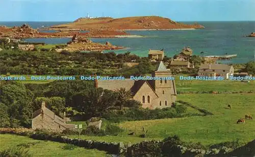 R580520 Scilly Tresco The Church and Old Grimsby F E Gibson Natural Colour Serie