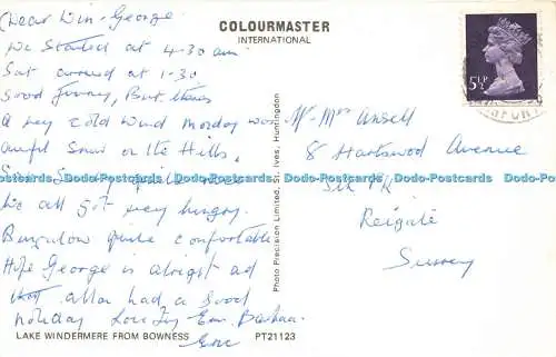 R577650 Lake Windermere von Bowness Colourmaster International Precision 1975