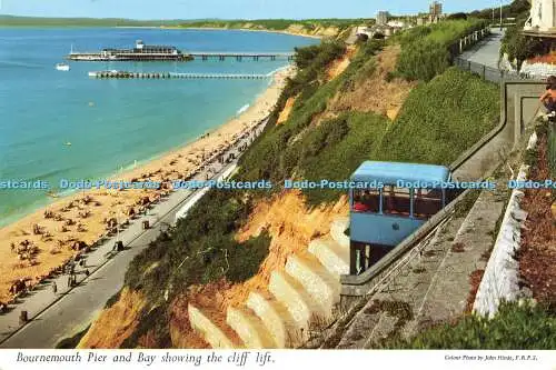 R578486 Bournemouth Pier und Bay zeigen den Cliff Lift John Hinde F R P S Thund