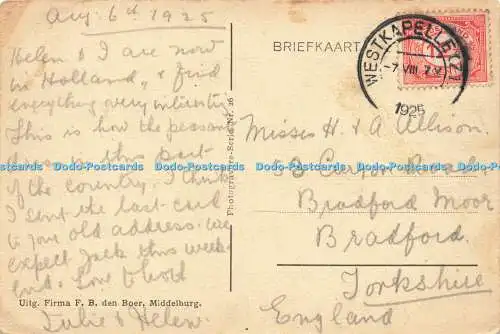 R584587 Zeeland Walcheren Firma F B den Boer Fotografie Serie Nr 26 1925