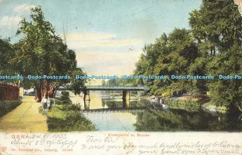 R584640 Gera Elsterpartie m Brücke Dr Trenkler 1902