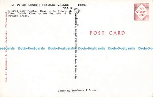 R582998 Heysham Village St Peters Church Sanderson and Dixon Plastichrome