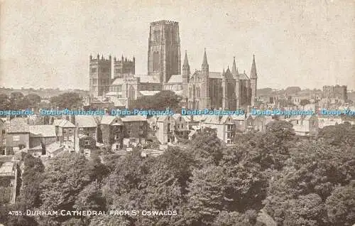 R583011 Durham Cathedral from St Oswalds Photochrom Sepiatone Series