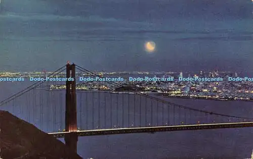 R580784 San Francisco Die Golden Gate Bridge bei Nacht Smith News Mirro Krome H S